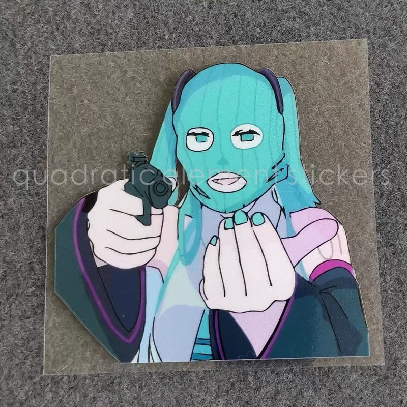 Cosplay Floating Prop - Naklejka na motocykl Miku, wodoodporna, na